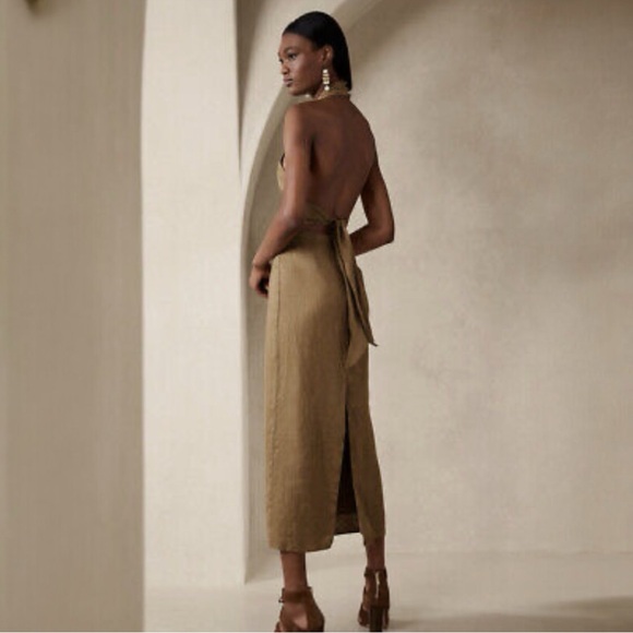 NWT Banana Republic Lisa Linen MIDI Dress - Picture 4 of 5